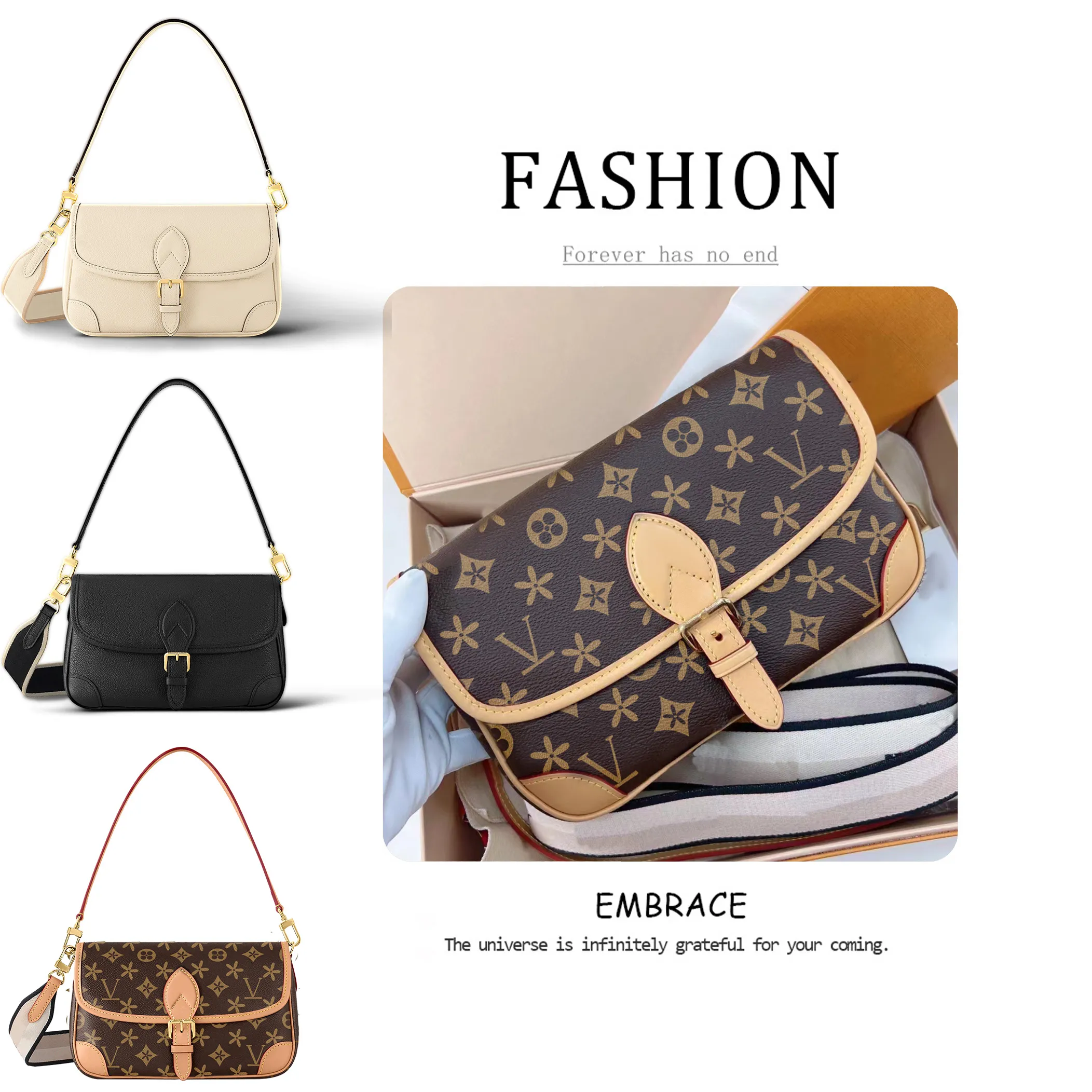 Męskie luksurys M45985 ramię Diane Bag designer