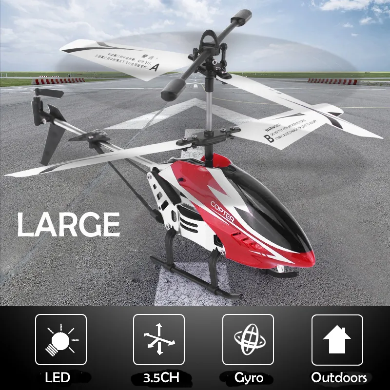 New 3.5CH Single Blade Large Remote Control Metal Alloy RC Helicopter with Gyro RTF for Kids Outdoor Flying Toys Gift