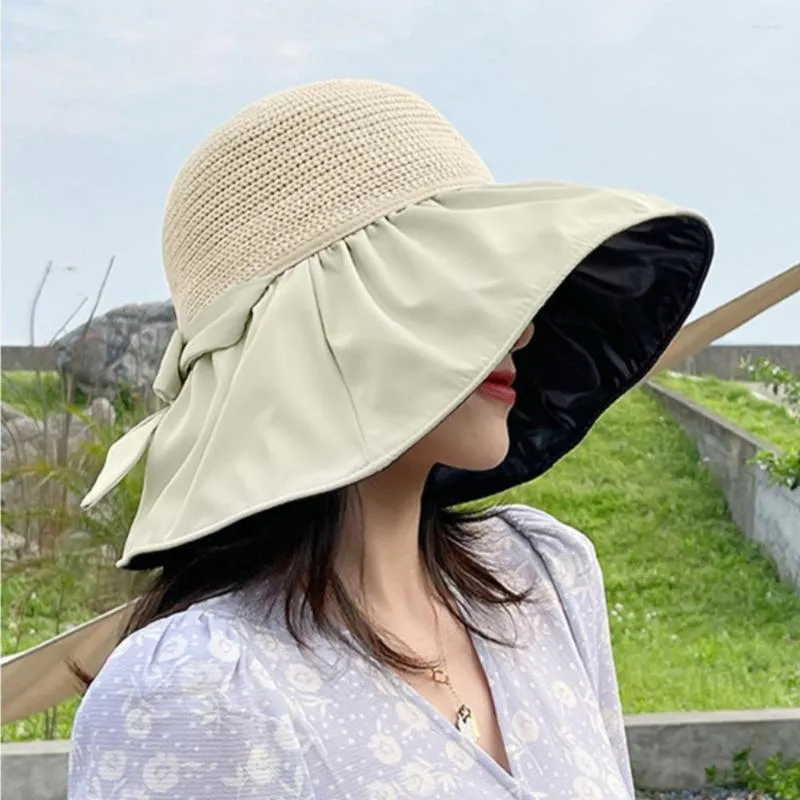 2023 Womens Wide Brim Bucket Hat Solid Style Panama Cap With Splicing Color  Luxury Fisherman Ladies Summer Sun Travel Sun Hat With String From  Lubanliu, $8.32