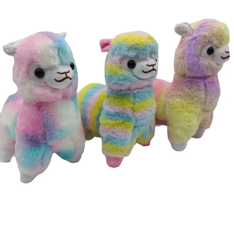 Manufacturers wholesale 3-color 25cm lovely color alpaca plush toys cartoon animals peripheral dolls for children's gifts