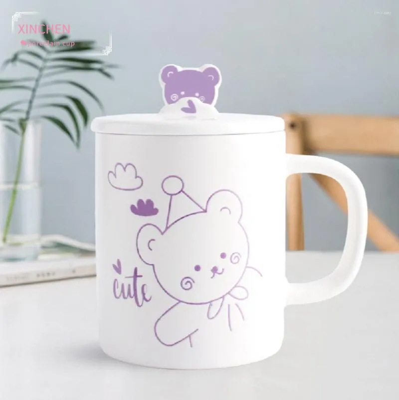 Mugs Water Cup Female Summer Ceramic Good-looking Cute Nice Mug With Lid Male Simple Coffee Milk CN(Origin)