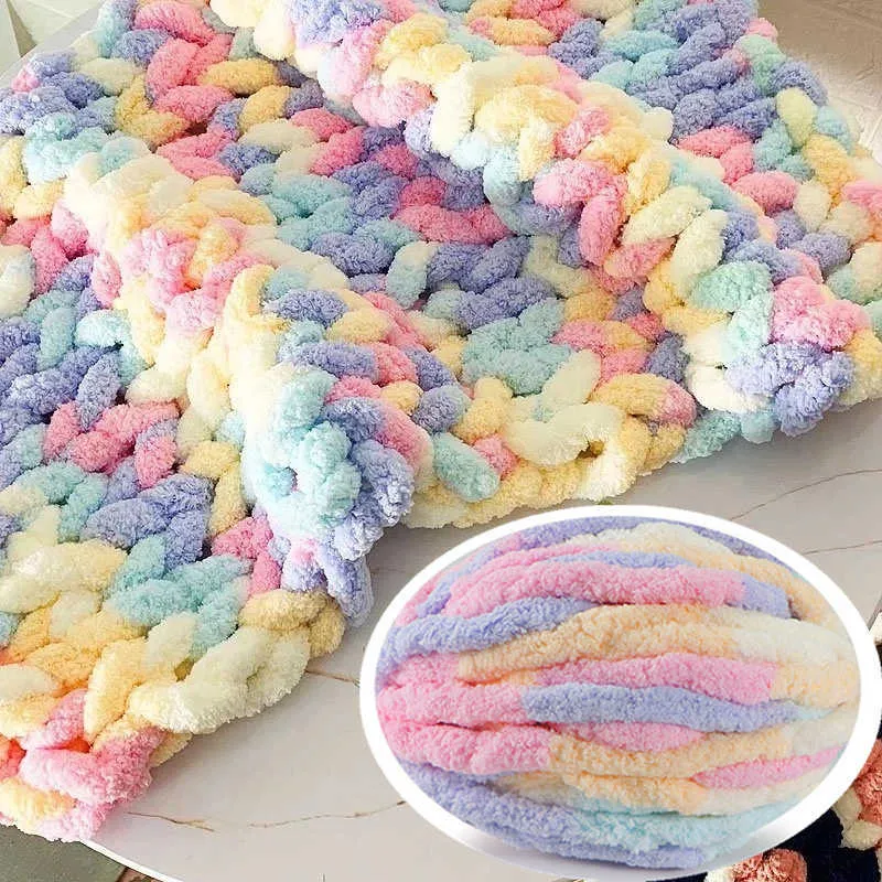 Blanket Yarn For Crocheting Soft Weaving Thread DIY Chenille Wool