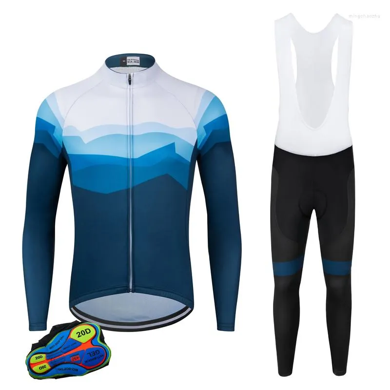 Yarış setleri uzun kollu nefes alabilen bisiklet bisikleti moda sıkı oturan ultraviyole geçirmez set bisiklet kıyafetleri erkek forma takım elbise sporu