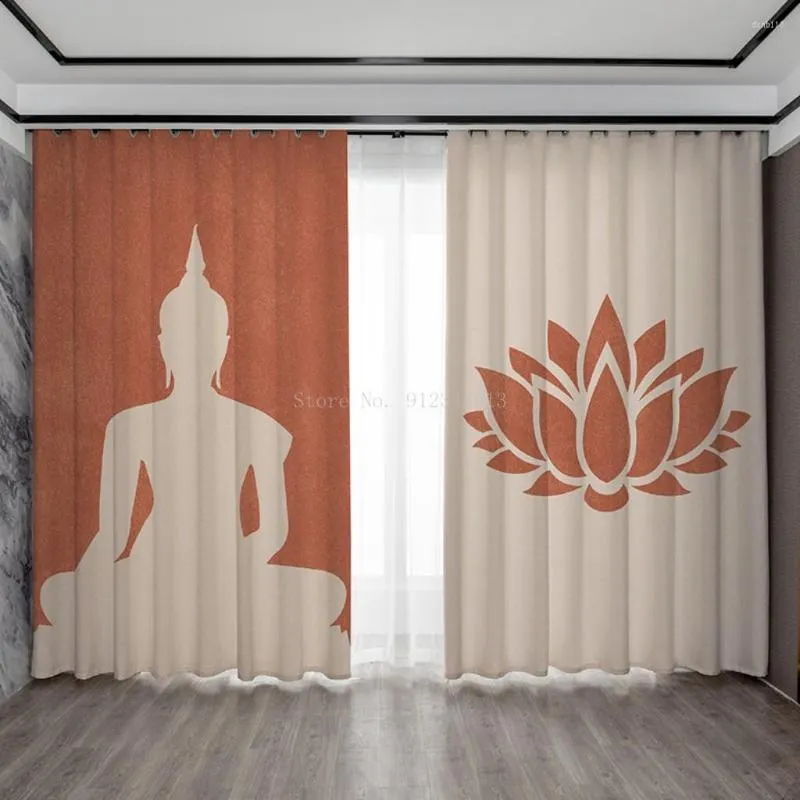 Rideau Creative Haute Qualité Religion Style Bohême Bouddha HD Numérique Imprimé Maison Rideaux Pour Salon Chambre Windowom Fenêtre