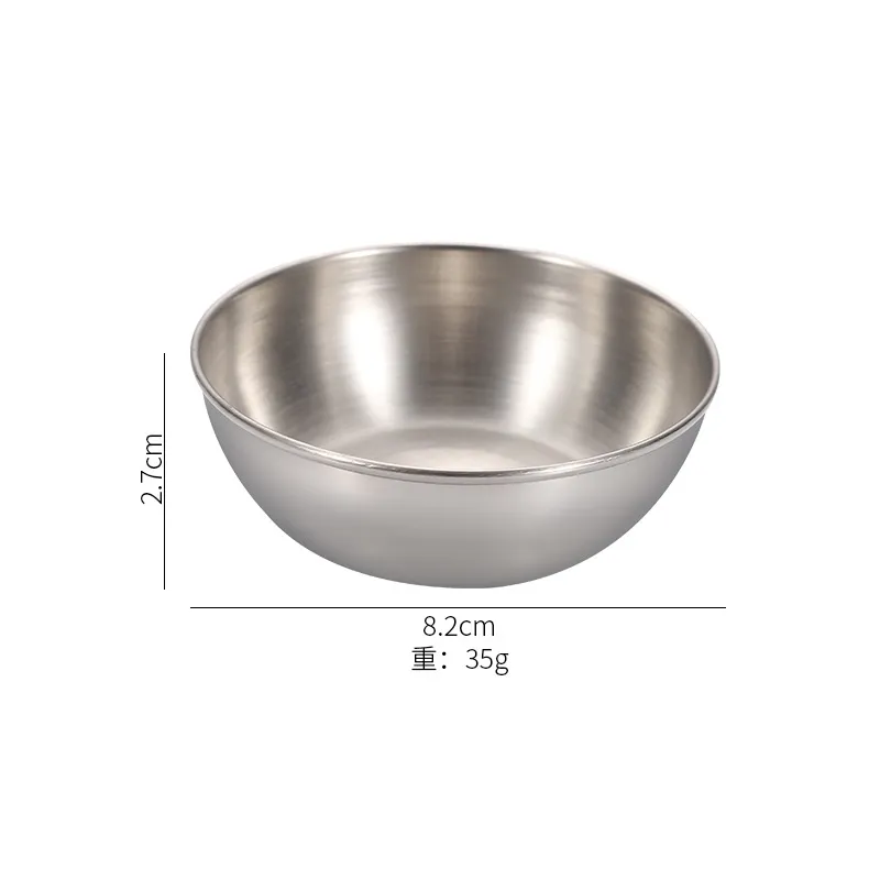 Stainless Steel Round Seasoning Dishes Bowls Condiment Cups Sushi Dipping Small Dish Bowl Saucers Mini Appetizer Plates