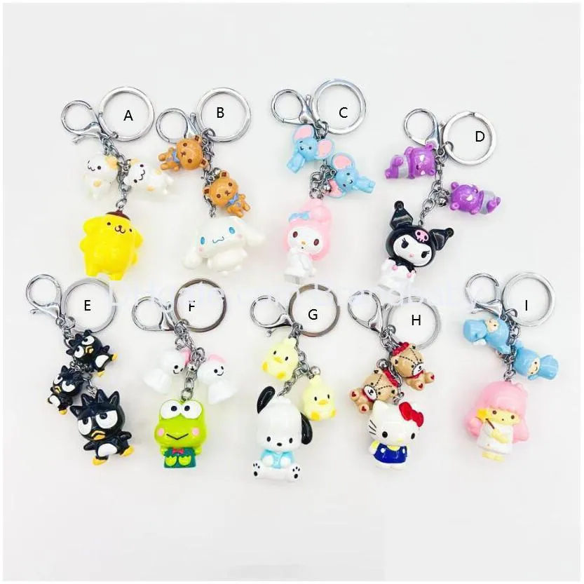 Gioielli Fashion Cartoon Kawaii Bear Frog Portachiavi Zaino per auto Portachiavi Accessori Drop Delivery Baby Kids Maternità Otknj