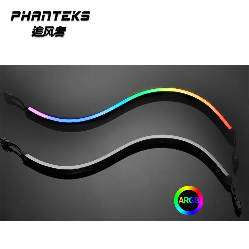 Kylning av Phanteks Combo Light Strip Argb Neon Computer Case Decoration LED Strip 5V 3PIN Lätt huvud Aura 13mmx5.5mmx400mm x 2st