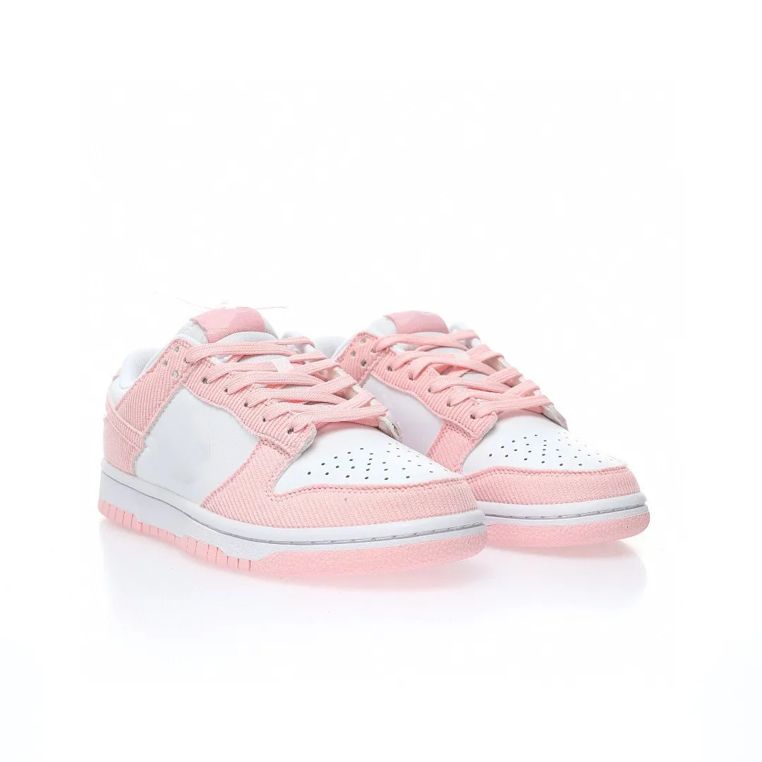SB Dunks Low Designer Shoes Pink Corduroy SE Casual Lifestyle Shoes With Original Box
