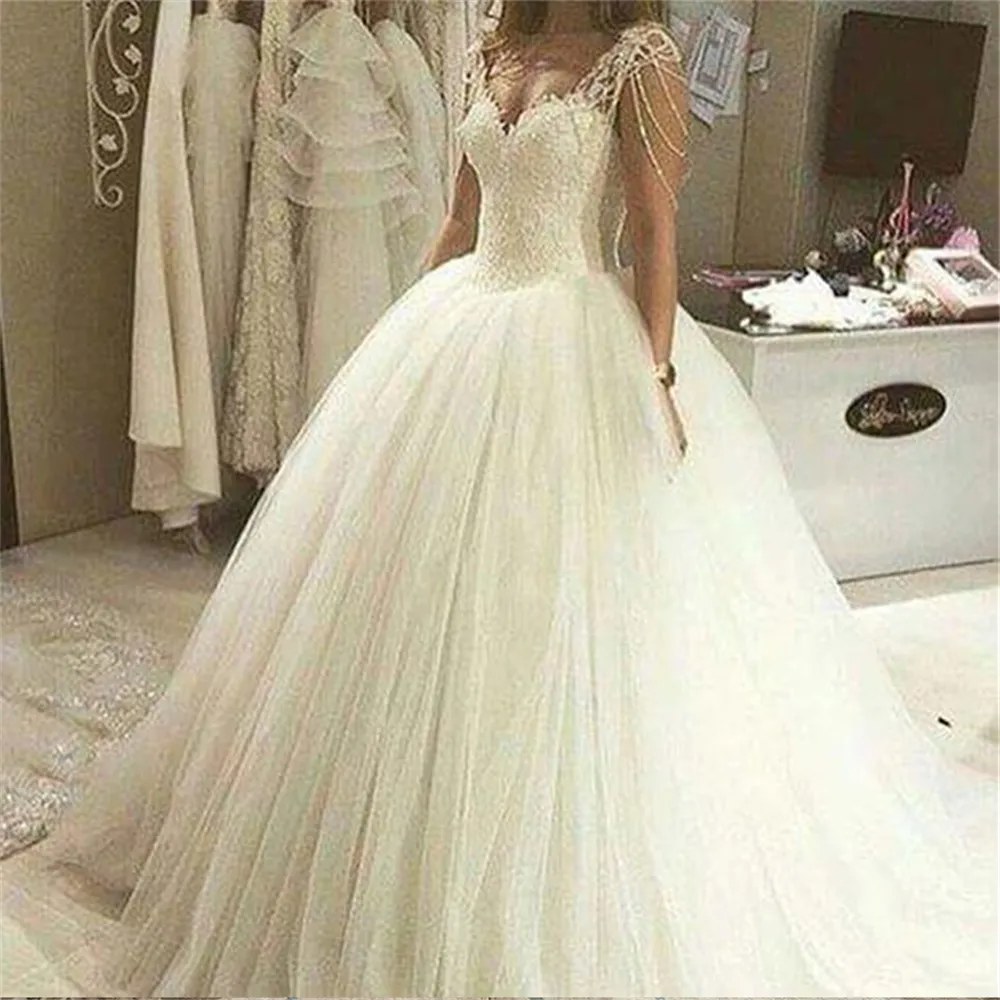 Vestidos De Novia De Encaje ZJ9082: Elegantes Vestidos De Novia