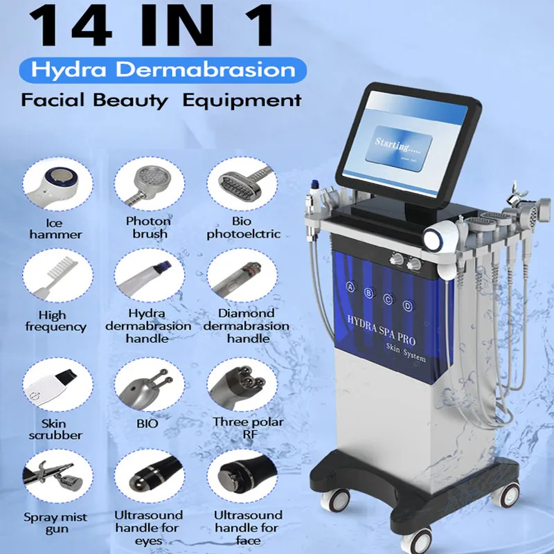 Pulvérisation pistolet à brouillard oxygène soins de la peau Hydro Dermabrasion Machine lifting Anti-âge RF ultrasons haute fréquence Photon dispositif