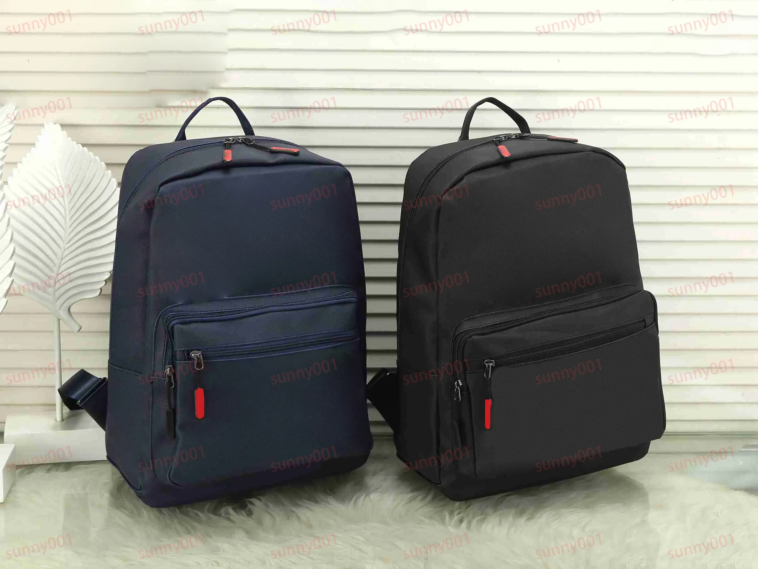 Dubbel axel stil bärbar väska mode ryggsäck designer flera lager framficka lyx minimalistisk student skolväska bagage ryggsäck