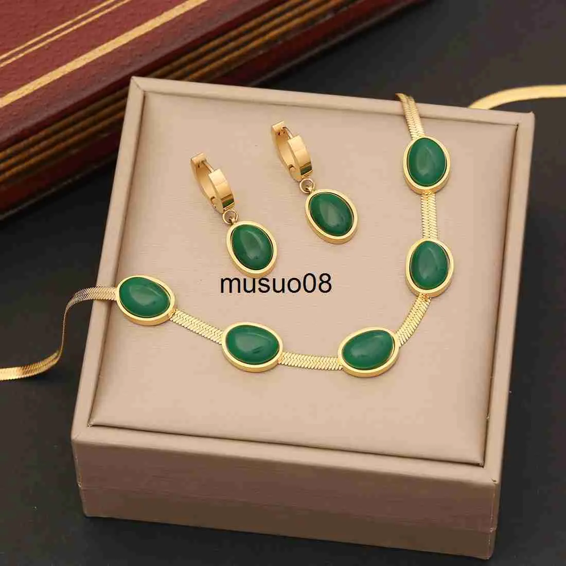 Pendant Necklaces 316L Stainless Steel Emerald Color Crystal Necklace For Women Punk Street Trend Snake Chain Choker Girls Jewelry Gifts J230601
