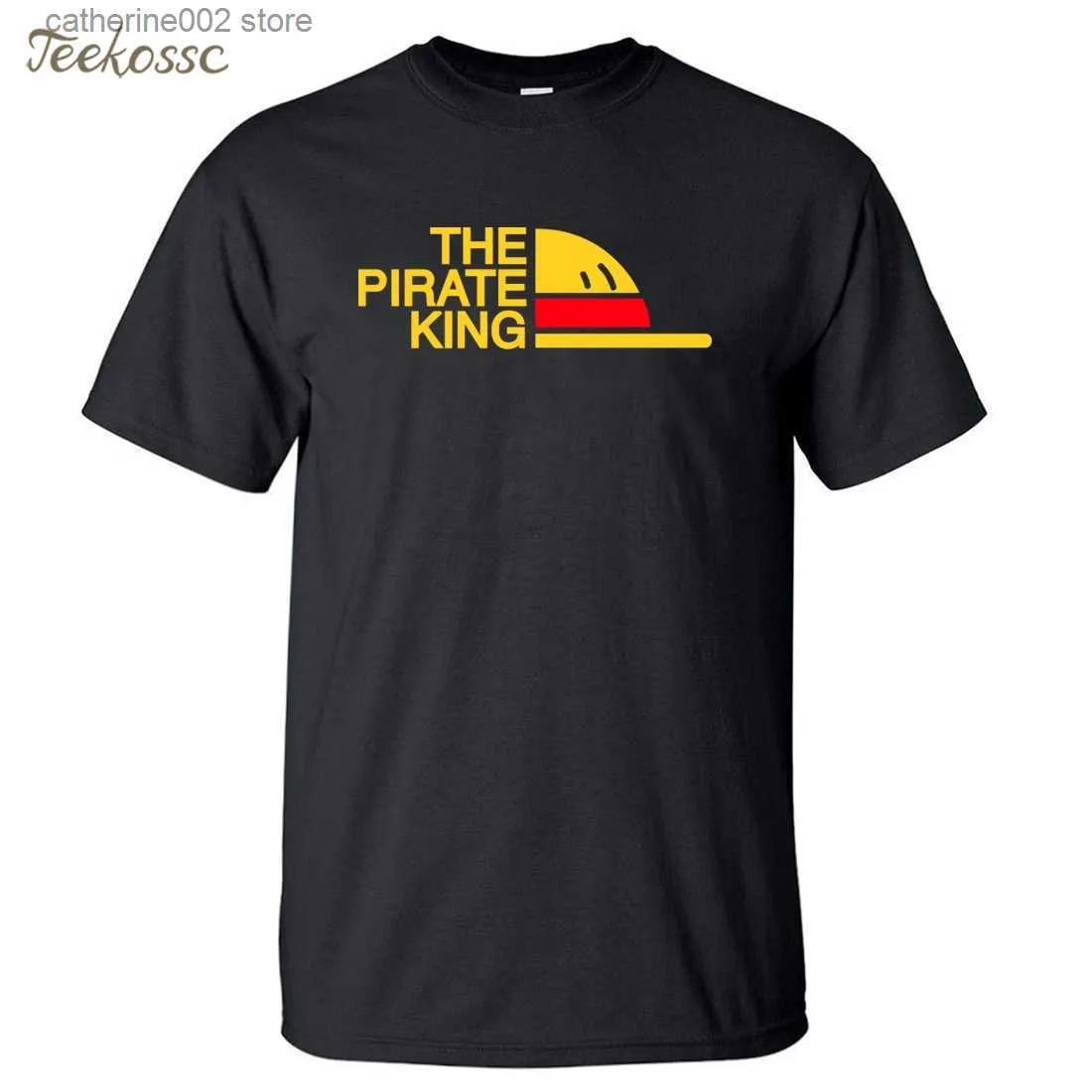 Heren T-shirts Nieuw merk T-shirt Mannen The Pirate King T-shirt Heren Luffy Tshirt Zomer Tees Japanse Anime Katoen Korte mouw heren T230601