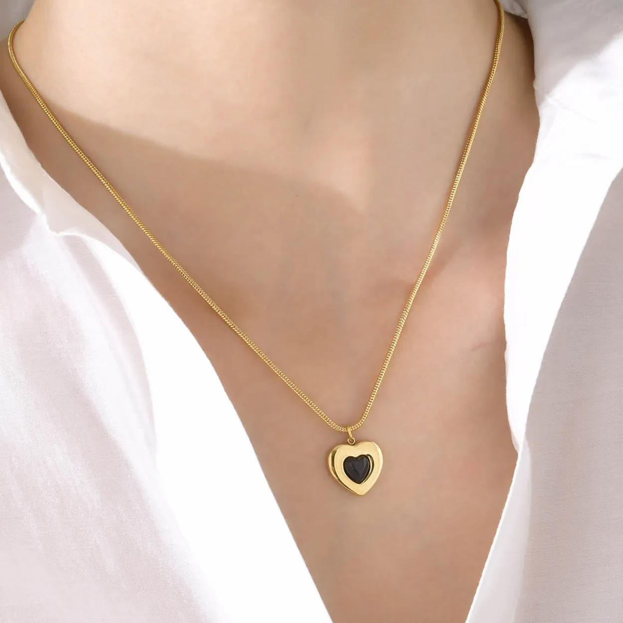 Collier femme personnalisé et à la mode en acier inoxydable acrylique pendentif coeur collier avec chaîne étendue bijoux cadeau de fête yw10NC-1225