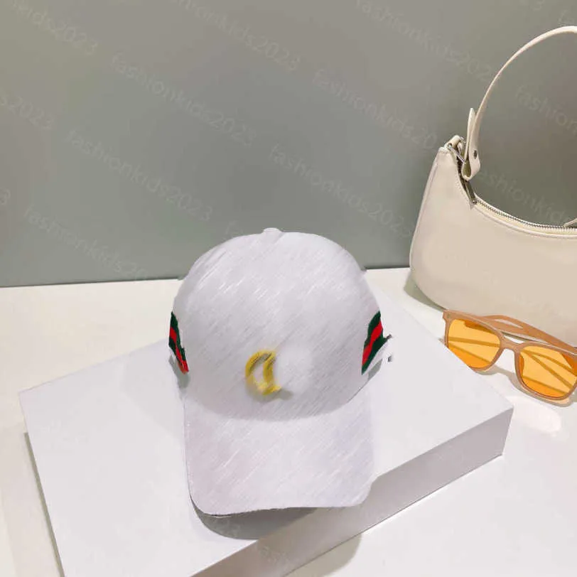 23SS Designer Cap Baseball Cap Monogram Жаккард красная и голубая лента сплайсинг металл логотип бейсболка для взрослых куполо