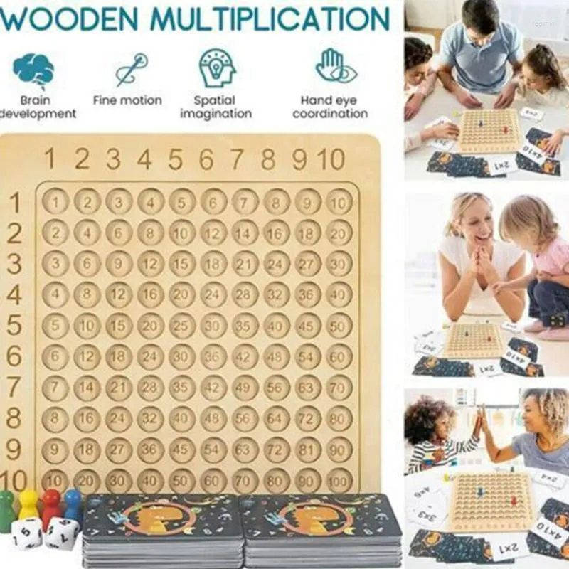 パーティーの好意木製モンテッソーリ乗算ボードゲームキッズ学習教育おもちゃ数学数百のインタラクティブな思考