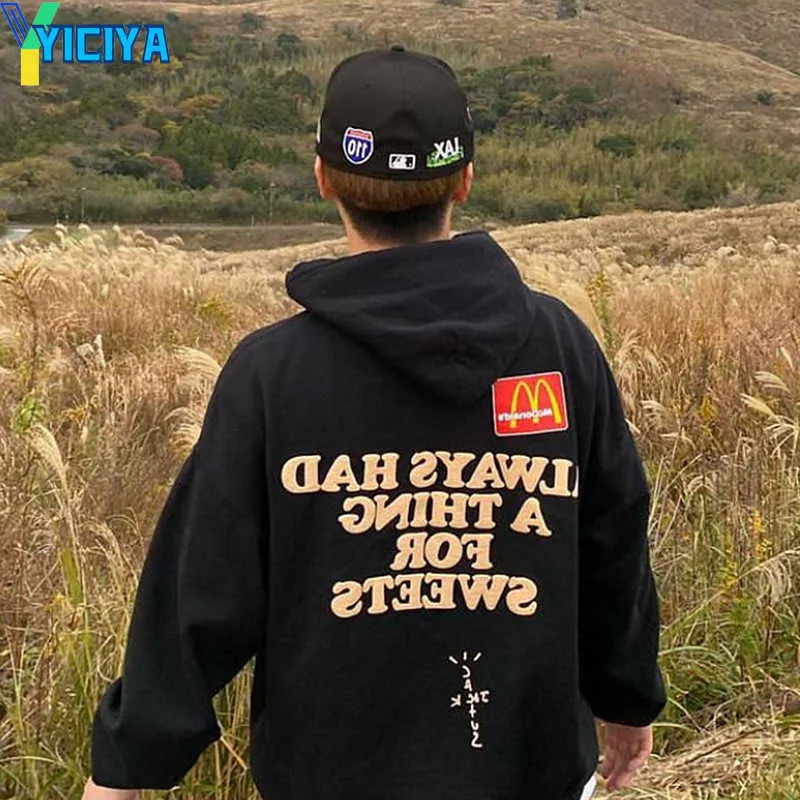 YICIYA Designer Mens Hoodies Engraçados Letras de Espuma Imprimir Hoodie Plus Fleece High Street Estilo Hip Hop Suéter com Capuz Jaqueta com Capuz para Homens e Mulheres Moletons Casuais