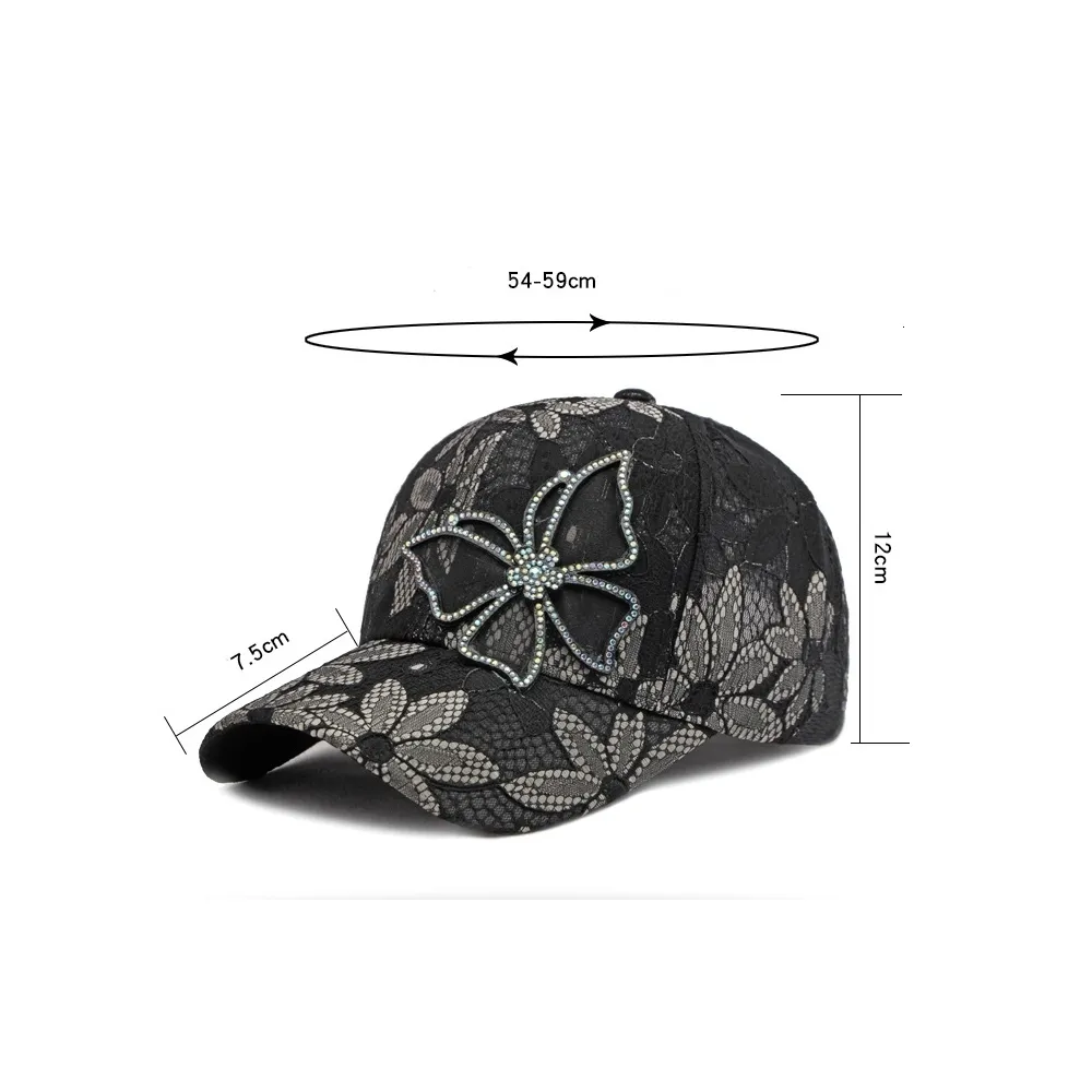 Ladies Baseball Cap Embellished With Delicate Lace: A  display picture 1