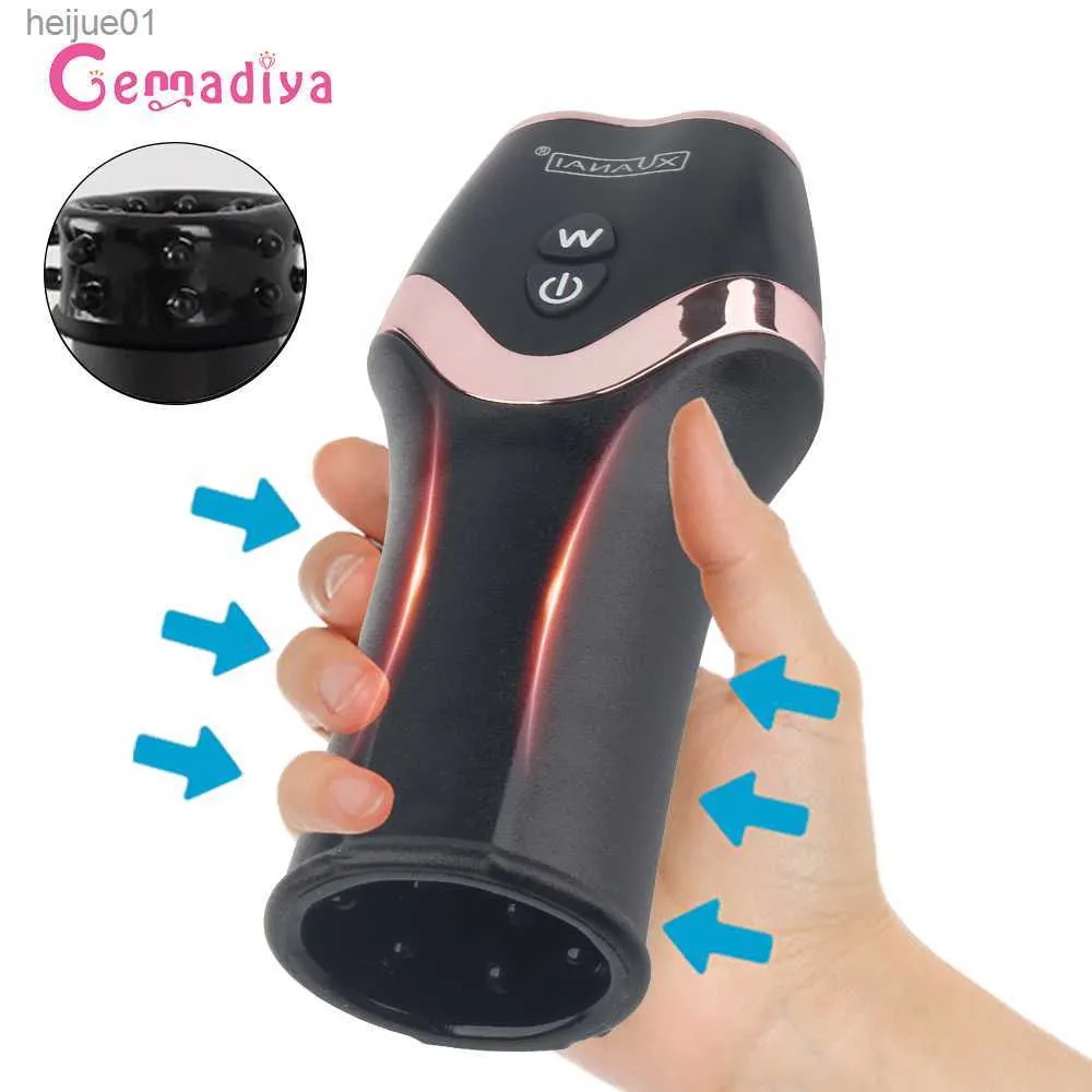 12 Frekvens Auto Penis Vibrators Försena Glans Trainer Male Masturbator Vibrator USB Laddning Sex Glans Stimulerar Massager Sex Toys L230518