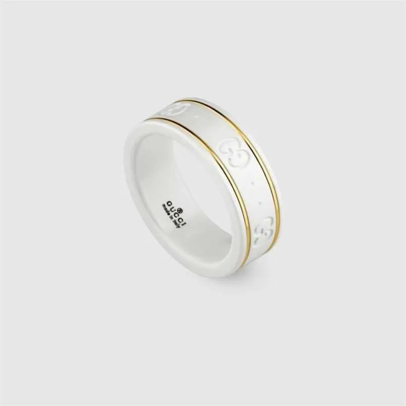 80% di sconto della collana del braccialetto dei gioielli del progettista Xiao stessa coppia di anello in ceramica bianco nero antico dritto