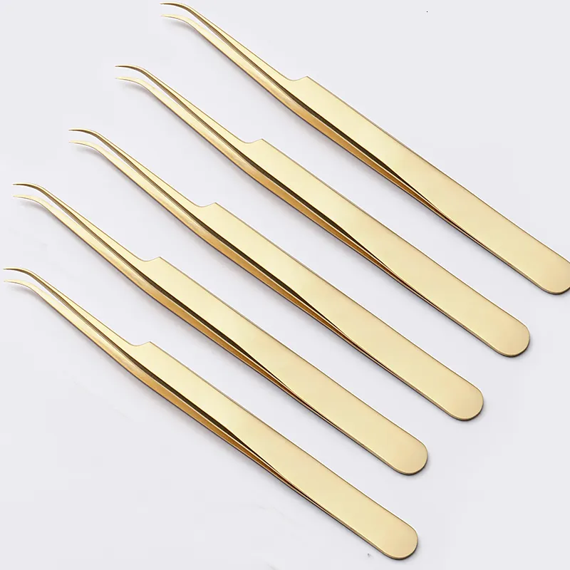 Makeup Tools 5pcs volume eyelash and volume lash tweezers professional high precision stainless steel lash tweezers eyelash extension pincet 230531