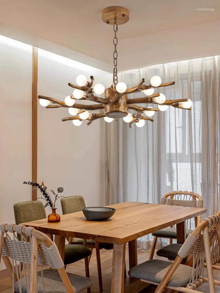 Chandeliers Nordic Restaurant LED Chandelier Creative Resin Decoration Modern Minimalist Tea Room Bedroom Living Lighting