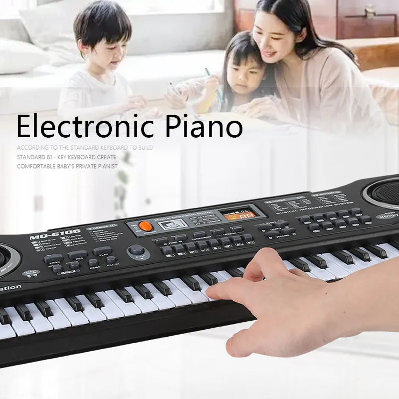 Clavier pour enfants avec microphone, clavier de piano portable à 61  touches Clavier numérique pour enfants piano pour débutants piano  électronique avec jouet de musique 61 touches