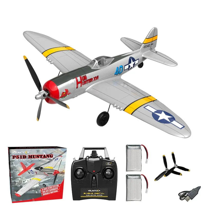 P-47 Lightning RC Plan 2.4G 4CH RC Fighter 400mm Wingpan P47 RTF Aircraft One-Key Aerobatic RC Warbird Cub Airplane Toys Gifts