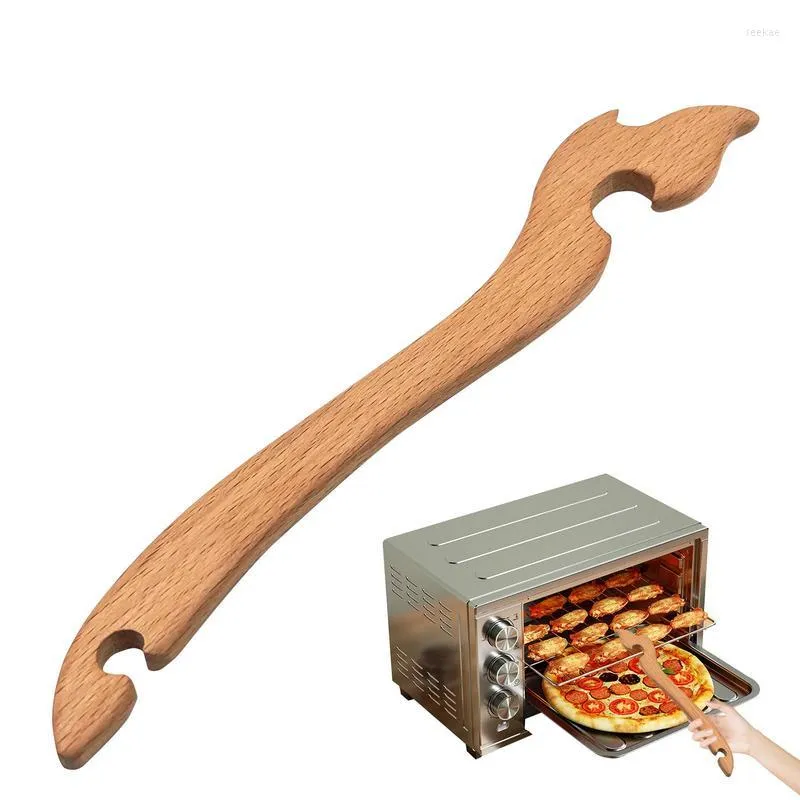 Esteiras de mesa Forno Rack Extractor Torradeira de madeira Resistente ao calor anti-escalda Utensílios de cozinha para assar com cabo longo