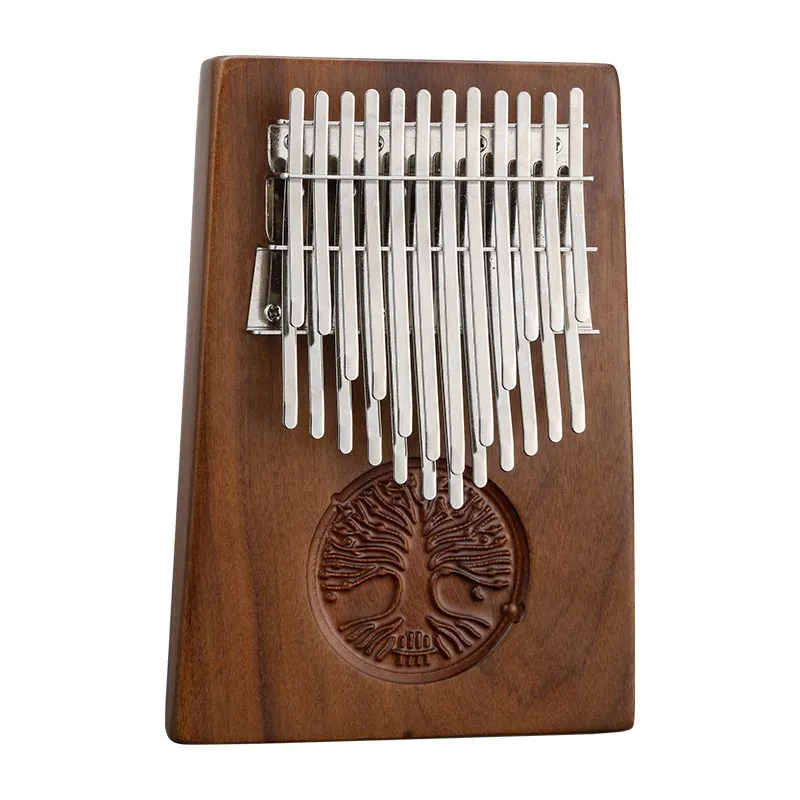 Kalimba thumb piano 24 keys tree of life adult and kids perform pitch black walnut with kalimba sheet music