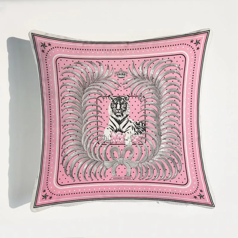 Luxus-Kissen, dekorativ, rosa Serie, Kissenbezüge, Tiger-Pferde-Blumen-Druck, Kissenbezug für Zuhause, Stuhl, Sofa, Dekoration, quadratische Kissenbezüge, 45 x 45 cm