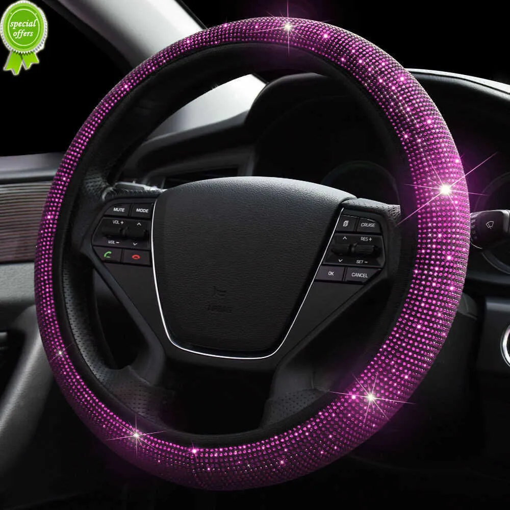 Copertura Del Volante Rosa Decorata Con Peluche E Strass, Senza Anello  Interno