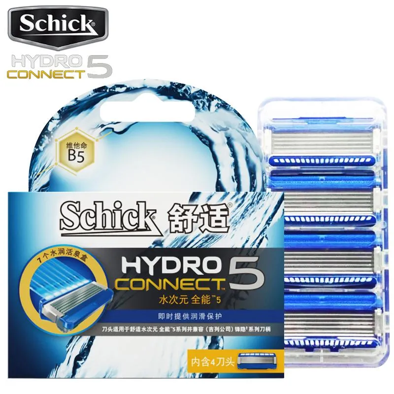 Blades Schick Hydro5 Connect Blades Vitamine B5 Beste 5 -laags scheermesvervangende mannen Veiligheidsscheerbladen Gratis verzending