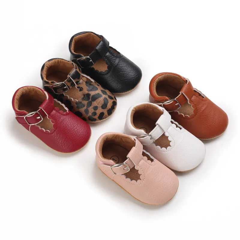 Новорожденные детские ботинки полоса кожаная туфли