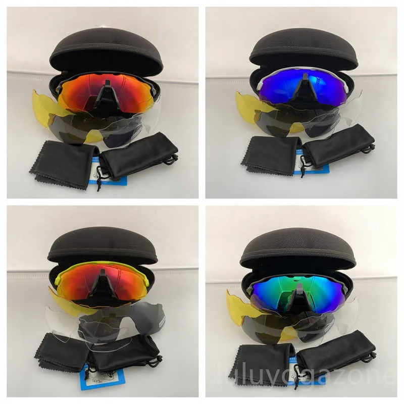 UV400 Cykelglasögon Män utomhussportcykling 2023 Designer Eyewear Polariserade cykel solglasögon högkvalitativa ridglasögon 4 linser med fall 9442 TR90 ram