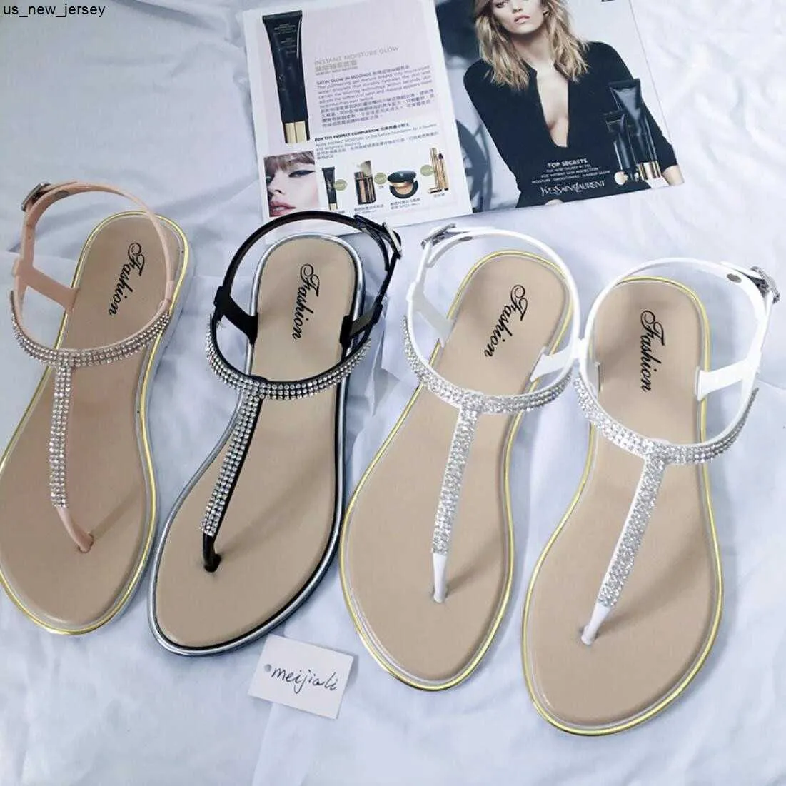 Сандалии Koovan Women's Shoes 2023 Summer Clystone Flat Shoes Clip T-Type ремешок римские туфли с низкой сандалиями Женщины пластиковые сандалии пляж J230601
