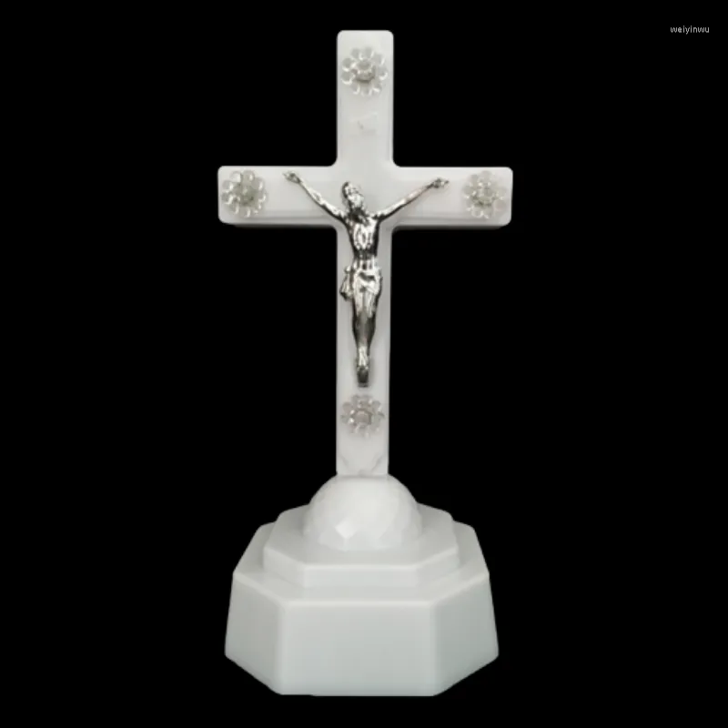 Nattlampor LED Ljus Kristus Jesus Cross Family Church Prayer Dekoration Liten lysande belysning souvenir