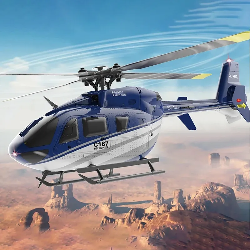 RC Tijdperk C187 2.4G 4CH Single Blade EC-135 Schaal 6-Axis Gyro Elektrische Flybarless RC Afstandsbediening Helikopter RTF VS C186