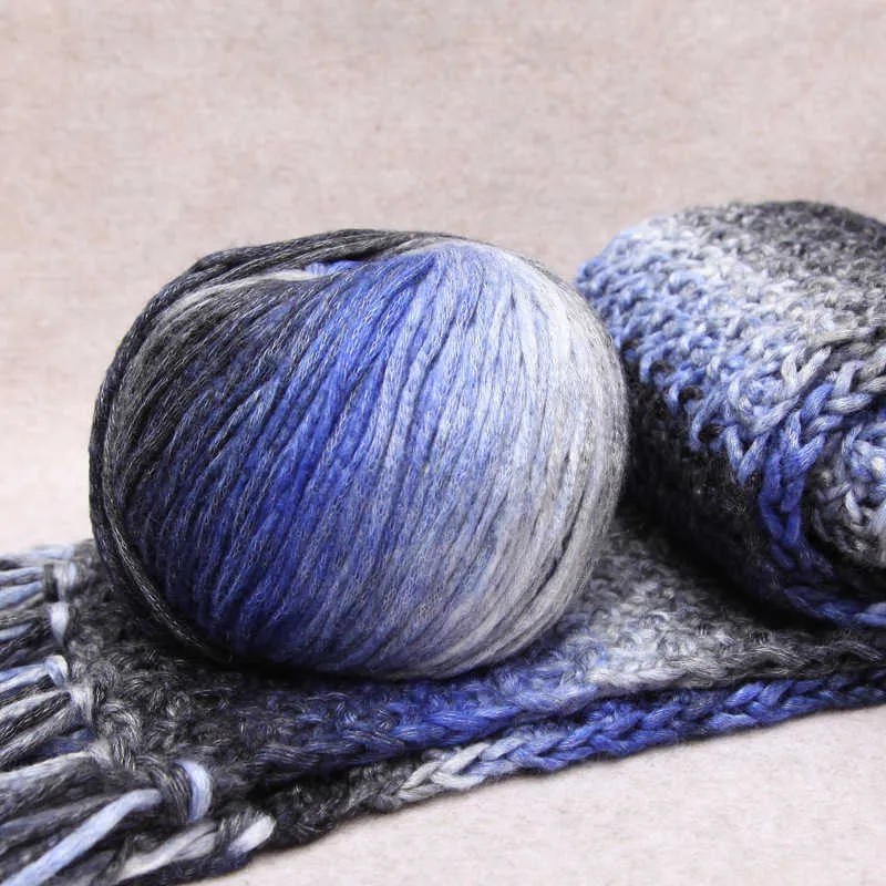 Fil 140g/ball filament couleur arc-en-ciel teint fil épais coton crochet tige tricoté écharpe bébé chapeau P230601