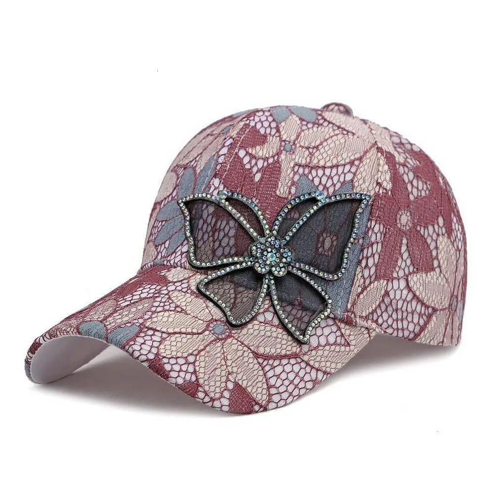 Ladies Baseball Cap Embellished With Delicate Lace: A  display picture 2
