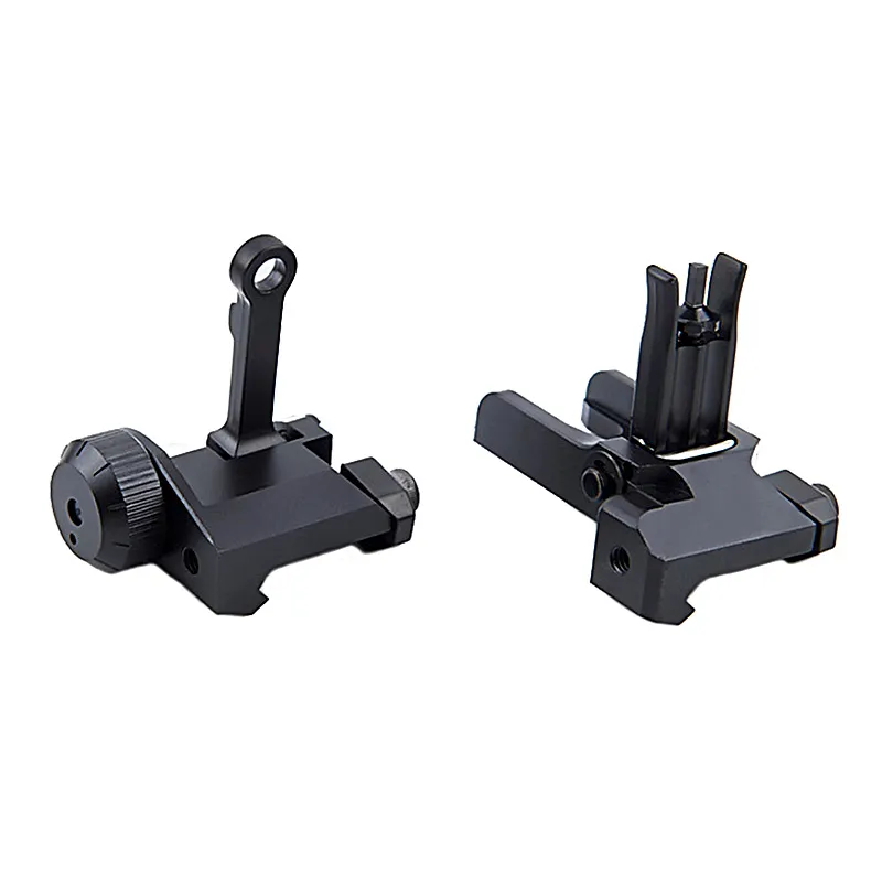 Tactical Kac 300m Flip Up Sight Front och Bakfångbara sevärdheter Rifle Montering Weaver Rail CNC Aluminium