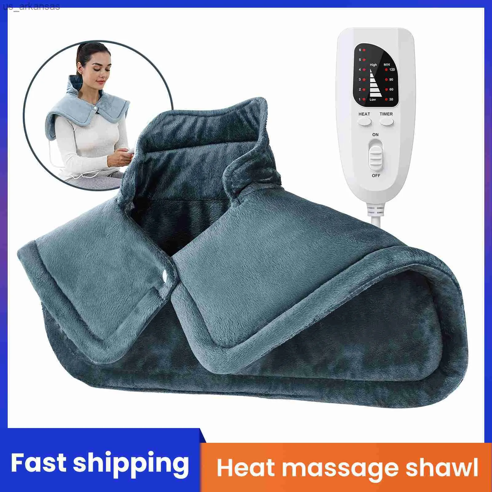 Nack- och axelvärmeskuddar Elektrisk massage lindrar axelvärk 6 Uppvärmningsinställningar Maskin Tvättbara uppvärmningsdynor L230523
