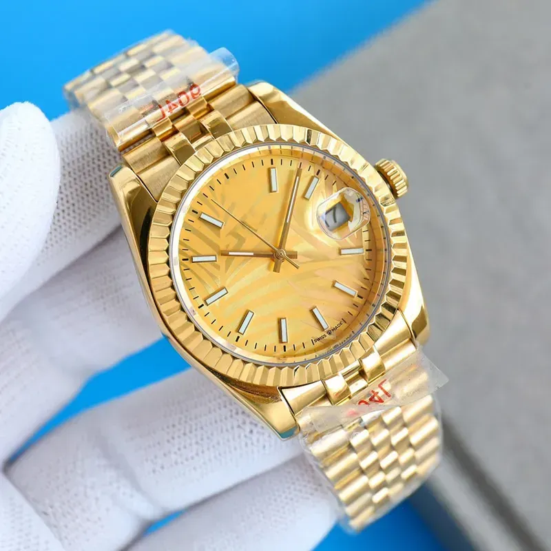 Relógios luminosos masculinos clássicos 36 mm mecânicos automáticos 8215 movimento pulseira de ouro relógios de pulso femininos com diamantes luxo designer feminino