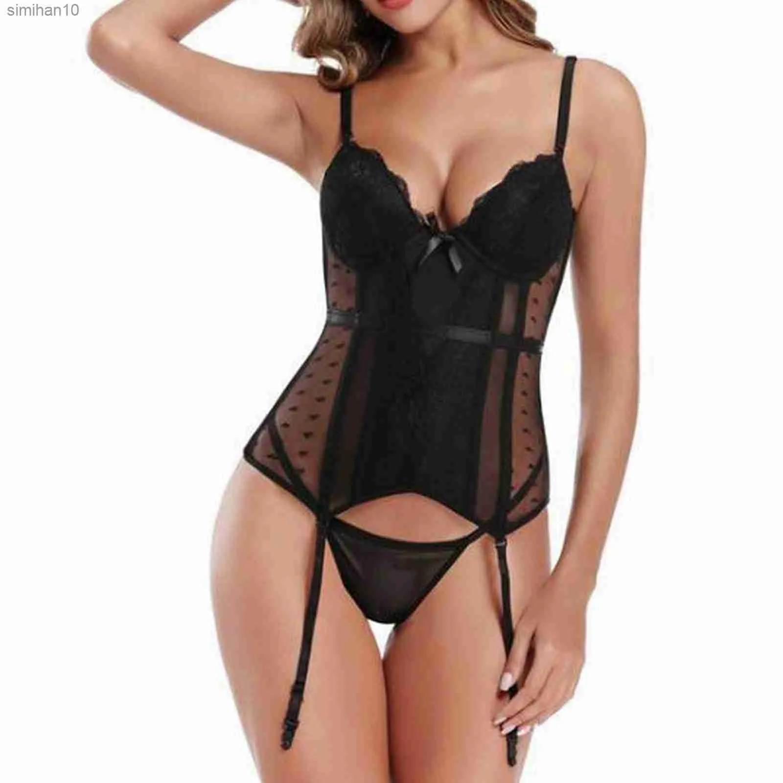 Sexy dentelle érotique Lingerie costume dames été Sexy chemise de nuit Sexy pyjamas dentelle sexe vêtements moulante sans entrejambe L230518