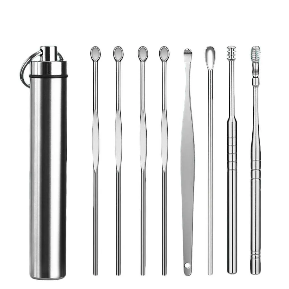Care 7pcs/Set Ear Cleaner Wax Removal Tool EarPick Sticks Earwax Remover Curette Ear Pick Cleaning Ear Cleanser Spoon for Ear Care