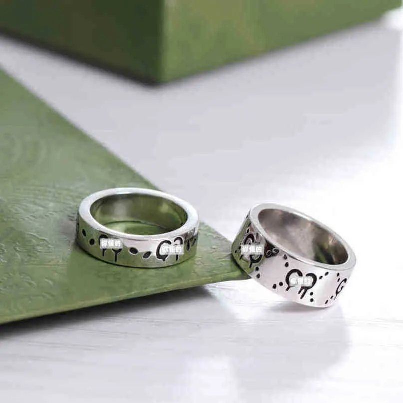 60% korting op designer sieraden armband ketting ring SJ. Skull Ring ghost serie elf heren dames paar paar brede smalle ring nieuwe sieraden