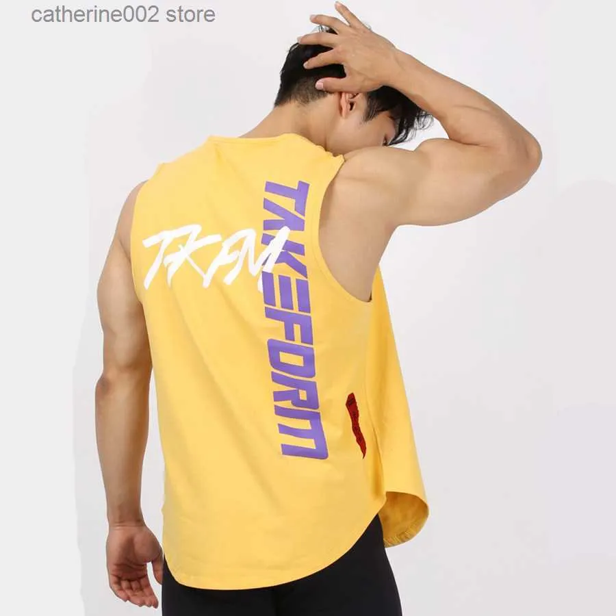 T-shirts pour hommes Mode décontractée Débardeur Gymnases Fitness Workout Coton Chemise sans manches Vêtements d'été Homme Stringer Singlet Undershirt Vest T230601