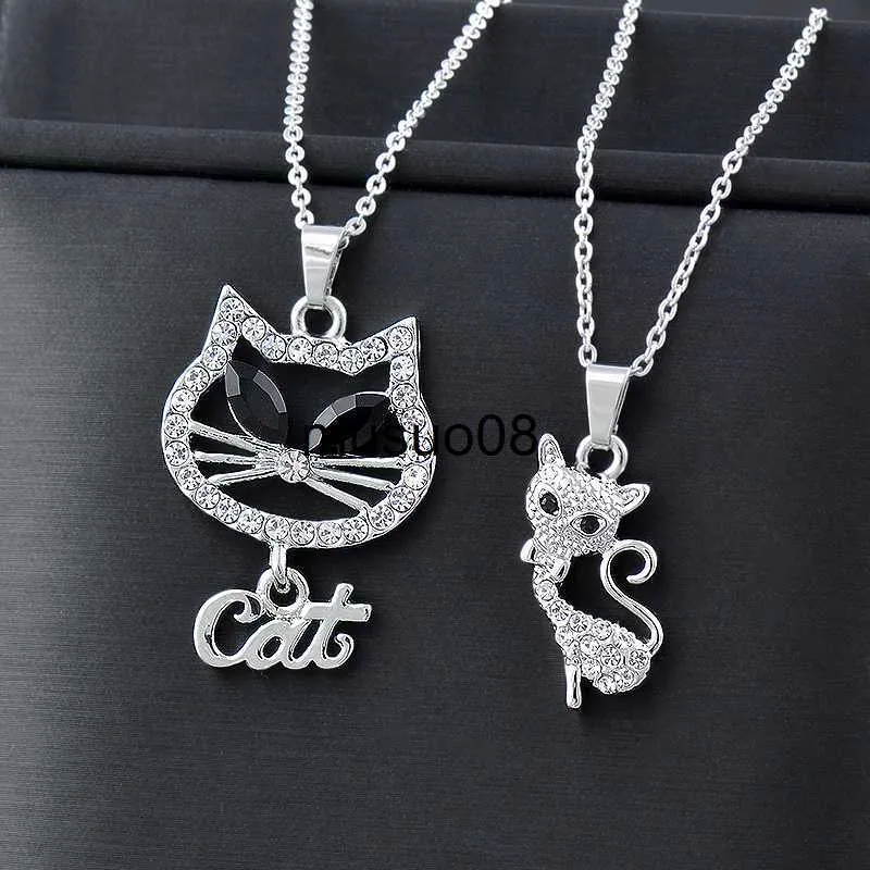 Pendentif Colliers SINLEERY Mignon Argent Couleur Ras Du Cou En Acier Inoxydable Collier Pour Femmes Chat Pendentifs Chaînes De Cou Cadeau pour Petite Amie XL711 SSK J230601