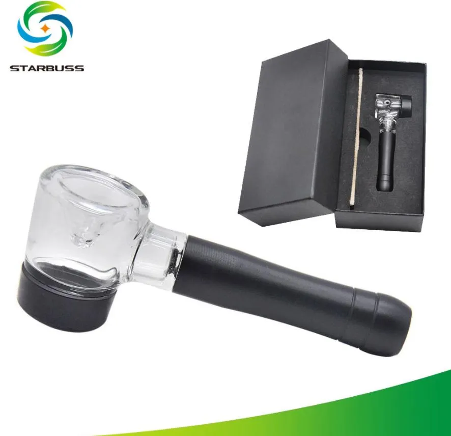 Smoking Pipes Gift box packaging, glass smoke pot, metal pipe, aluminum handle, detachable