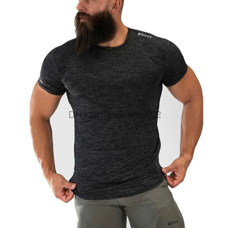 Mens Short Sleeve Muscle Fit T Shirts For Gym, Bodybuilding, And Skin  Tightening Thermal Compression Workout Top T230601 From Catherine002, $5.03